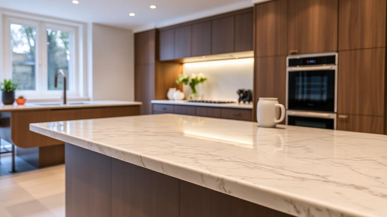 Polished kitchen benchtop